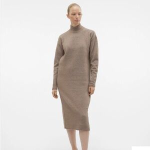 Vero Moda Vmkaden Long Dress, Brown Lentil, Size S, NWT